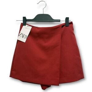 Zara Burgundy Wrap Skort – Size S – NWT for